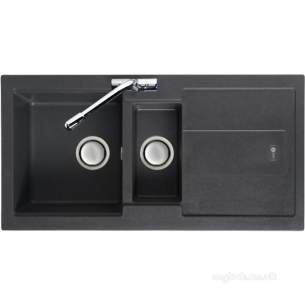 Carron Trade Sinks -  Graphite Bali Reversible Kitchen Sink With Drainer And Large 1.5 Bowl