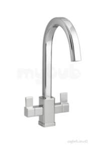 Carron Phoenix Taps And Mixers -  Carron Phoenix 2t1035 Chrome Bali Chrome Double Handle Kitchen Tap Deck Mount