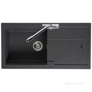 Carron Trade Sinks -  Graphite Bali Reversible Kitchen Sink With Drainer And Large Single Bowl