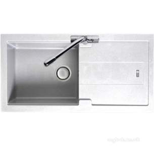 Carron Trade Sinks -  Polar White Bali Kitchen Sink Reversible With Large Single Bowl And Drainer