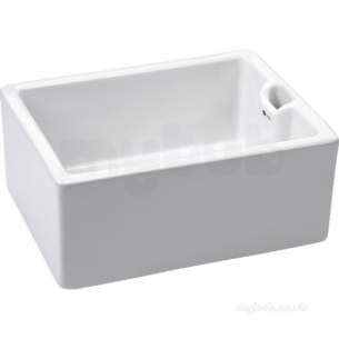 Carron Retail Sinks -  White Belfast Ceramic Single Bowl Kitchen Sink With Weir Overflow