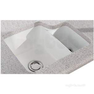 Carron Retail Sinks -  Carron Phoenix Cac150whx1wca White Carlow Kitchen Sink With Right Hand Small Bowl