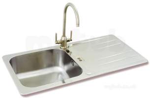 Carron Trade Sinks -  Cuba Reversible Kitchen Sink With Large Square Bowl And Drainer