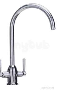 Carron Phoenix Taps and Mixers -  Carron Phoenix 2t0905 Chrome Dante Chrome Double Handle Kitchen Tap Deck Mount