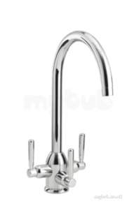 Carron Phoenix Taps and Mixers -  Brushed Nickel Dante Tri-pure Brushed Nickel Triple Handle Kitchen Tap