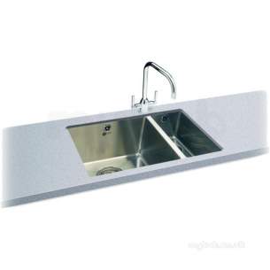 Carron Trade Sinks -  Carron Phoenix 122.0155.114 Ss Deca Polished Kitchen Sink With Right Hand Small Bowl