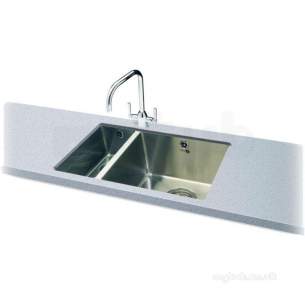 Carron Trade Sinks -  Carron Phoenix 122.0155.208 Ss Deca Polished Kitchen Sink With Left Hand Small Bowl