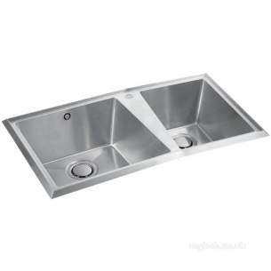 Carron Trade Sinks -  Carron Phoenix 101.0188.474 Ss Ergo Kitchen Sink Workcentre With Right Hand Small Bowl