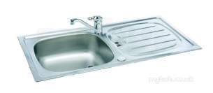 Carron Trade Sinks -  101.0030.463 Ss Euroset Shallow Single Bowl Kitchen Sink With Drainer In Ss