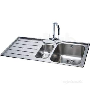 Carron Trade Sinks -  Isis Deep Square 1.5 Bowl Kitchen Sink With Left Handed Drainer