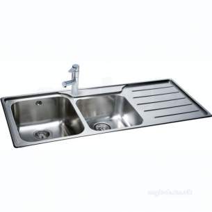 Carron Trade Sinks -  Isis Deep Square Double Bowl Kitchen Sink With Right Hand Drainer