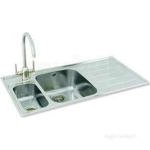 Carron Trade Sinks -  Isis Kitchen Sink With Offset .5 Bowl And Right Hand Drainer
