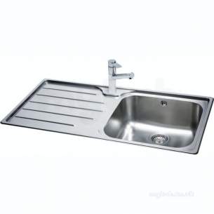 Carron Trade Sinks -  Isis Deep Square Single Bowl Kitchen Sink With Left Hand Drainer