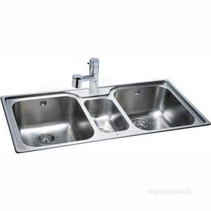 Carron Trade Sinks -  Isis Kitchen Sink Spacious Square Bowls And Center Small Bowl