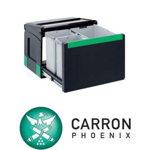 Carron Phoenix Taps and Mixers -  Carron Phoenix 2a1103 Na Linea 32 Litres Waste Sorter Triple Bin