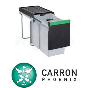 Carron Phoenix Taps and Mixers -  Carron Phoenix 2a1104 Na Linea 30 Litres Waste Sorter Double Bin