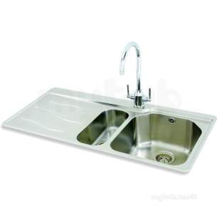 Carron Trade Sinks -  Maui Kitchen Sink With Chamfered 1.5 Bowl And Left Hand Drainer