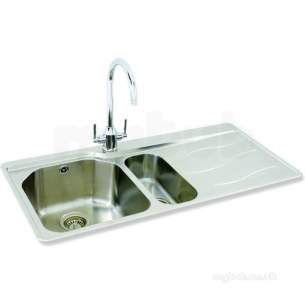 Carron Trade Sinks -  Maui Kitchen Sink With Chamfered 1.5 Bowl And Right Hand Drainer