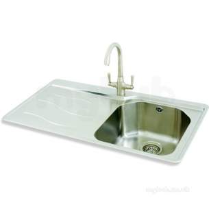 Carron Trade Sinks -  Maui Chamfered Single Bowl Kitchen Sink With Left Hand Drainer