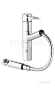Carron Phoenix Taps and Mixers -  Chrome Nautilux Pull Out Chrome Single Handle Kitchen Tap With Pull Out Spray