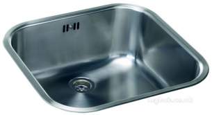 Carron Trade Sinks -  Carron Phoenix 101.0066.522 Ss Pacifica Spacious Single Bowl Kitchen Sink 445 X 415mm