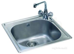 Carron Trade Sinks -  Carron Phoenix 101.0066.534 Ss Pacifica Spacious Single Bowl Kitchen Sink 500x490mm