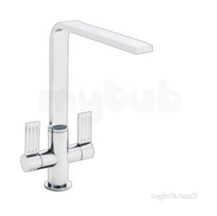 Carron Phoenix Taps and Mixers -  Carron Phoenix 2t1000 Chrome Rennie Chrome Double Handle Kitchen Tap