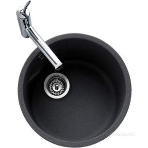 Carron Retail Sinks -  Carron Phoenix Rdgsbwgpx4kca Graphite Rondel Large Round Single Bowl Kitchen Sink