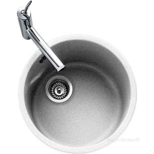 Carron Retail Sinks -  Rdgsbwpwx4kca Polar White Rondel Kitchen Sink With Large Round Single Bowl