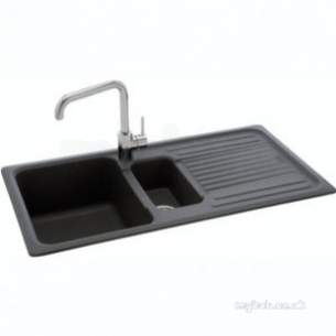 Carron Retail Sinks -  Graphite Summit Reversible Kitchen Sink With 1.5 Bowl And Drainer