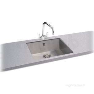 Carron Trade Sinks -  Carron Phoenix 122.0155.132 Ss Tetra Kitchen Sink With Deep Single Bowl 560x460mm