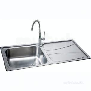 Carron Trade Sinks -  Zeta Linen Reversible Kitchen Sink With Large Square Single Bowl And Drainer