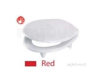Carrara and Matta Toilet Seats -  Celmac Sci11re Red Celeste Pro Seat And Cover With Chrome Hinges