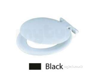 Celmac Wc Seats -  Celmac Sso12bl Black Sonata Seat And Cover With Stainless Steel Hinges