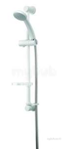 Center Shower Accessories -  Center Brand C04821 White Shower Kit 650mm Slide Bar