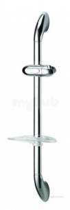 Center Shower Accessories -  Center Brand C04825 Chrome Shower Rail With Soap Dish