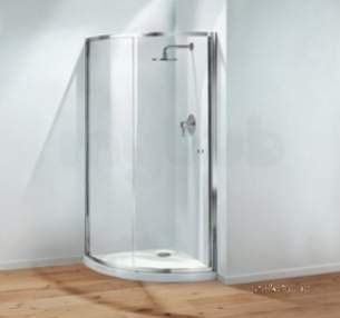 Coram Optima Shower Enclosures -  Coram Ocr12cucf Chrome Optima 1200mm Crescent Shower Enclosure Frame Pack