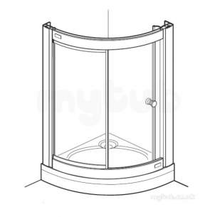 Coram Optima Shower Enclosures -  Coram Ocr95cuwf White Optima 950mm Crescent Shower Enclosure Frame Pack