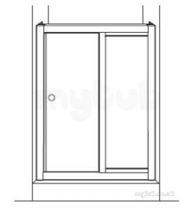 Coram Optima Shower Enclosures -  Coram Osl14cuwf White Optima Frame Set For Sliding Shower Door 1400mm