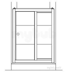 Coram Optima Shower Enclosures -  Coram Osl14sm1cd Chrome Optima 1400mm Sliding Shower Door Set With Modesty Glass