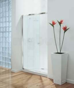 Coram Optima Shower Enclosures -  Coram Osl14sucd Chrome Optima 1400mm Sliding Shower Door Set With Satin Glass