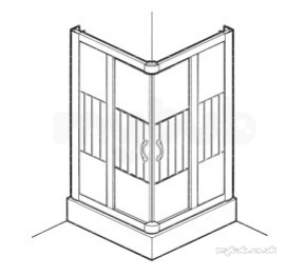Coram Premier Shower Packs -  Chrome Premier 900mm Corner Entry Shower Enclosure Pack With Striped Modesty Panels