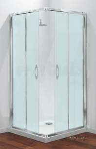 Coram Premier Shower Packs -  Coram Pack8 Chrome Premier 760mm Corner Entry Shower Enclosure Pack With Satin Glass