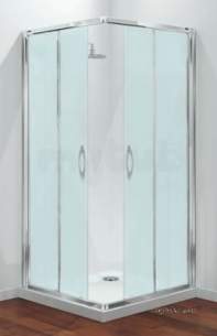 Coram Premier Shower Packs -  Coram Pack9 Chrome Premier 900mm Corner Entry Shower Enclosure Pack With Satin Glass
