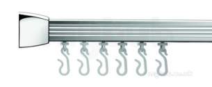 Center Brand Shower Accessories -  Chrome Professional Profile 800 Standard Angled Shower Rail 760x1675mm Lxw