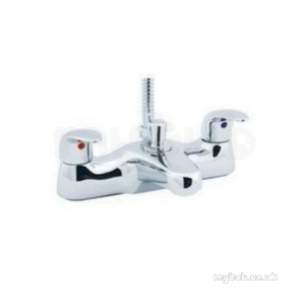 Deva Brassware -  Deva Elan106/dm Chrome Elan Chrome Double Handle Deck Mount Bath Shower Mixer
