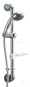 Deva Showering -  Deva Kitm03 Chrome Shower Kit With 5 Spray Handset 1.5m Hose And 630mm Rail