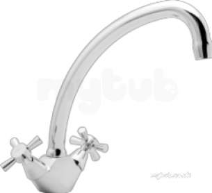 Deva Brassware -  Deva Milan191 Chrome Milan Chrome Double Handle Mono Sink Mixer