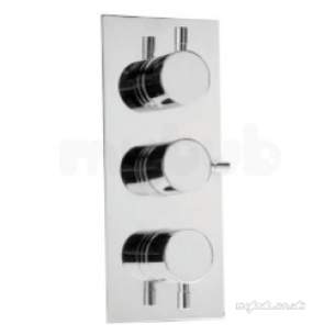 Deva Showering -  Deva Levvtrit01 Chrome Thermosurevertical Triple Lever Shower Valve