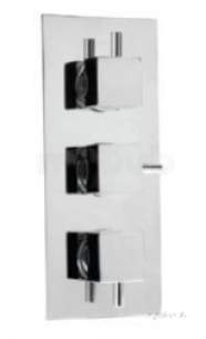Deva Showering -  Deva Squvtrit03 Chrome Thermosurevertical Cube Triple Lever Shower Valve